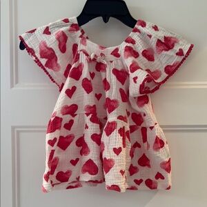 Jessica Simpson Red and White Heart Blouse